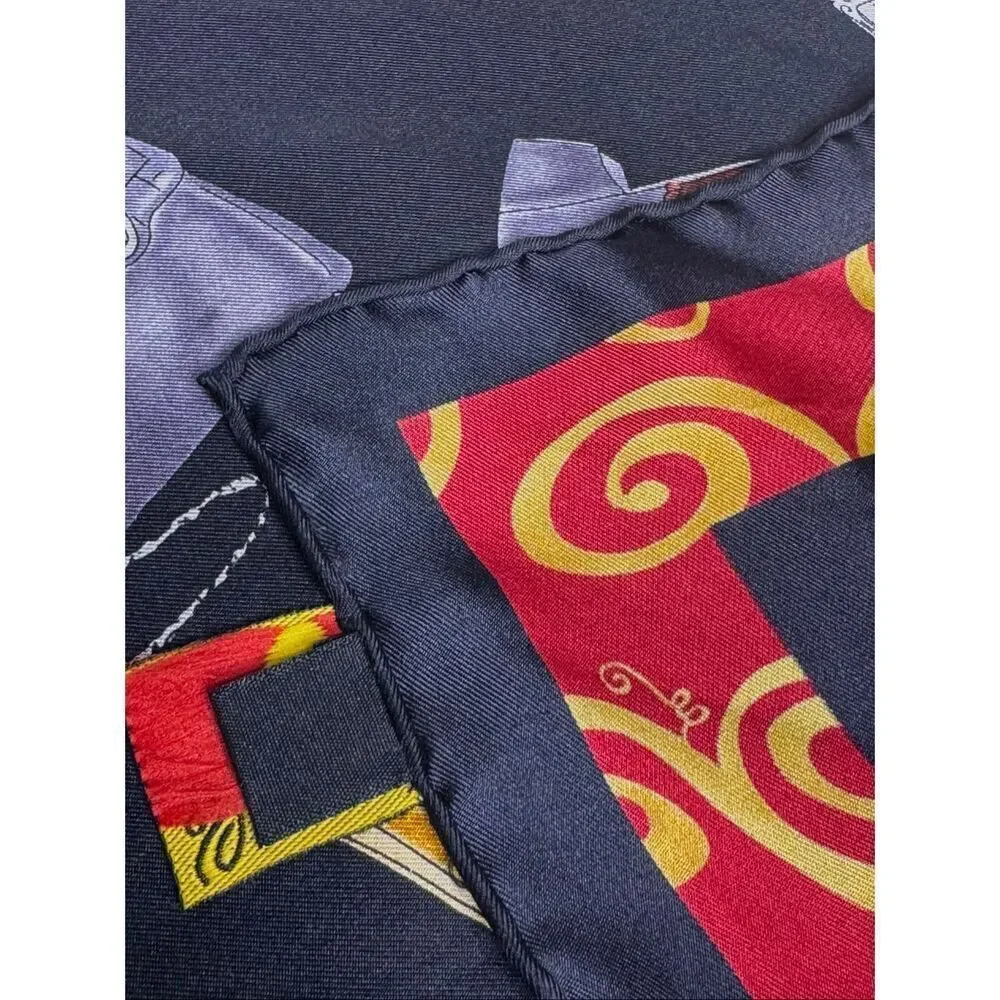 Brighton 100% silk scarf with fashion accessories print size 21” X 21”